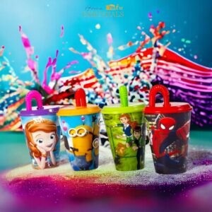 Rock Star Kids Plastic Glass with Straw