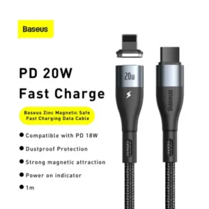Baseus Zinc Magnetic Safe Fast Charging Data Cable Type-C To iPhone 20W 1m | Black