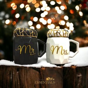 Mr & Mrs Design Coffee Mug with Lid – 1Pc