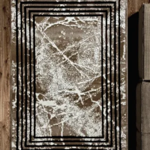 Ideal Eagle Silky BeigeWhite Brownlines Rug