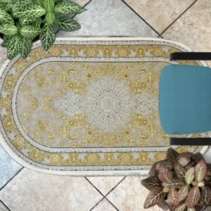 Salima Collection OffWhiteGold 1200 Reeds Oval