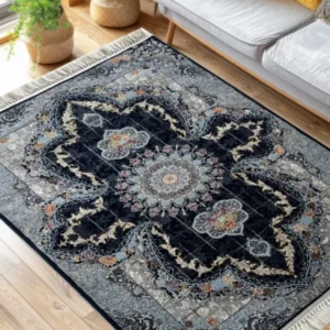 Sarvestan Red & Navy Grey Rug