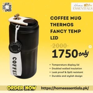 Coffee Mug Thermos – Fancy Temperature Lid – 410ML