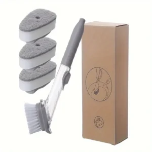 Soap Dispensing Brush – Handle Scrubber for Dishes