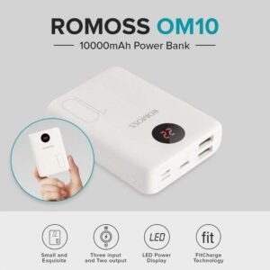 ROMOSS OM10 WITH LCD 10000 MAH POWER BANK 3 INPUT 2 OUT PUT
